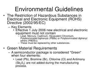 Environmental Guidelines