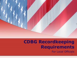 CDBG Recordkeeping Requirements For Local Officials