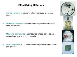 Classifying Materials