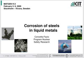 Corrosion of steels in liquid metals