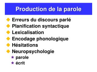 Production de la parole