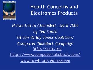 Health Concerns and Electronics Products
