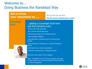 Welcome to… Doing Business the Randstad Way