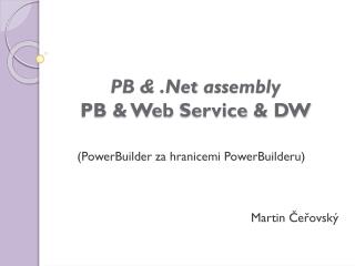 PB &amp; .Net assembly PB &amp; Web Service &amp; DW