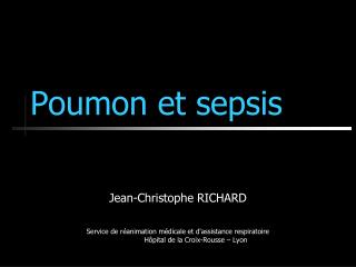 Poumon et sepsis