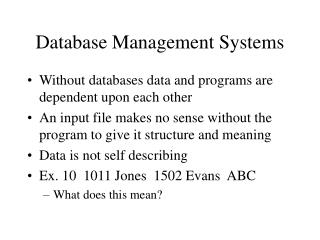 Database Management Systems