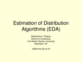 Estimation of Distribution Algorithms (EDA)