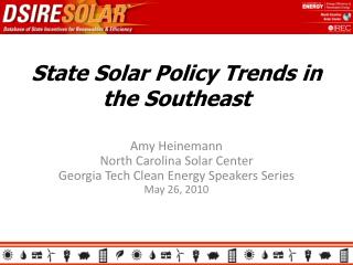 State Solar Policy Trends in the Southeast