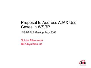 Proposal to Address AJAX Use Cases in WSRP