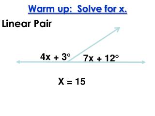 Warm up: Solve for x.