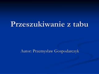 Przeszukiwanie z tabu