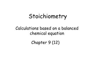 Stoichiometry