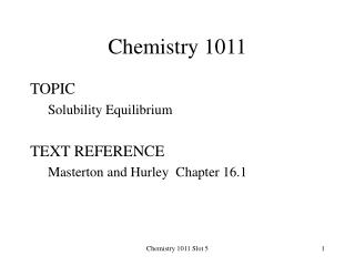 Chemistry 1011