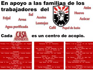 En apoyo a las familias de los trabajadores del