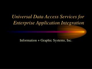 Universal Data Access Services for Enterprise Application Integration