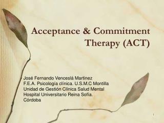 Acceptance &amp; Commitment Therapy (ACT)
