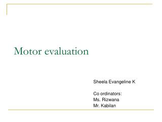 Motor evaluation
