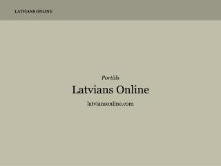 Portāls Latvians Online latviansonline