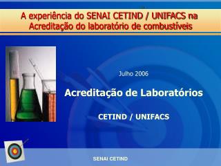 Julho 2006 Acreditação de Laboratórios CETIND / UNIFACS