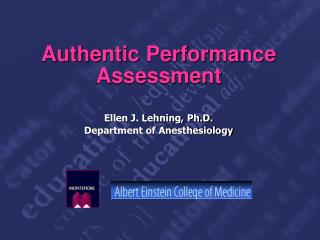 Authentic Performance Assessment