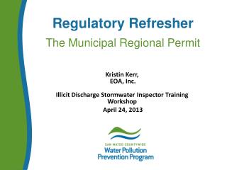 Regulatory Refresher The Municipal Regional Permit