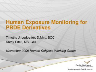 Human Exposure Monitoring for PBDE Derivatives