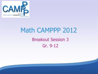 Math CAMPPP 2012