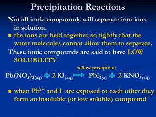 Precipitation Reactions