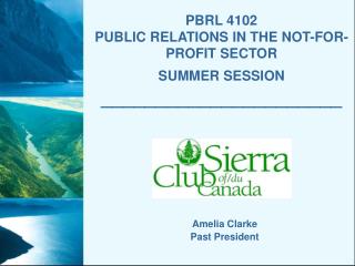 PBRL 4102 PUBLIC RELATIONS IN THE NOT-FOR-PROFIT SECTOR SUMMER SESSION ______________________