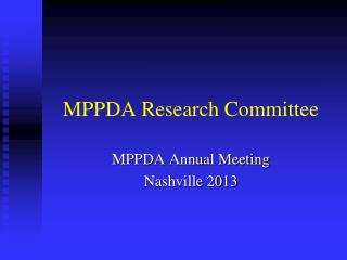 MPPDA Research Committee