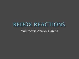 Redox reactions