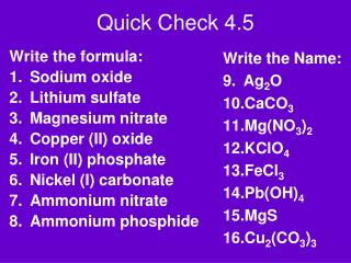 Quick Check 4.5