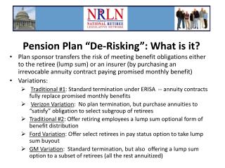 Pension Plan “De-Risking”: What is it?