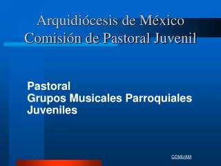 Arquidiócesis de México Comisión de Pastoral Juvenil