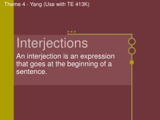 Interjections