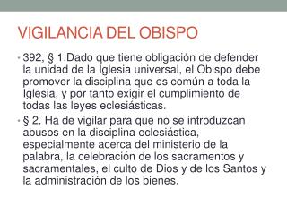 VIGILANCIA DEL OBISPO