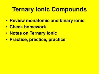 Ternary Ionic Compounds
