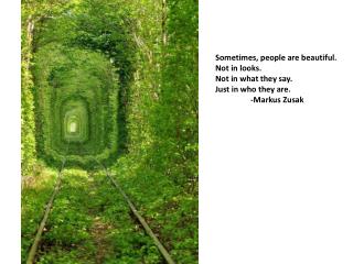 Sometimes, people are beautiful. Not in looks. Not in what they say. Just in who they are.