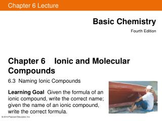 Chapter 6 Ionic and Molecular Compounds