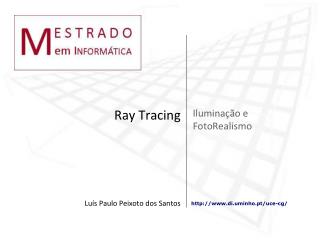 Iluminação e FotoRealismo