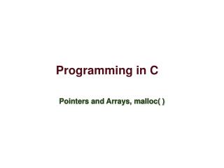 Programming in C