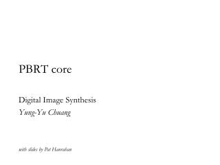 PBRT core