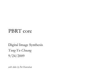 PBRT core