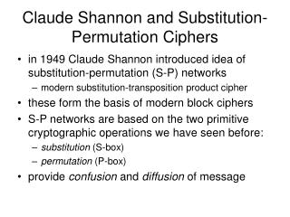 Claude Shannon and Substitution-Permutation Ciphers