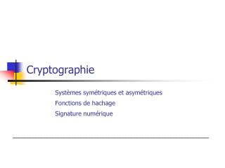 Cryptographie