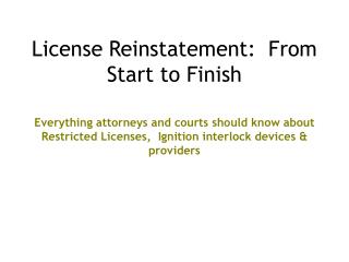 License Reinstatement: From Start to Finish