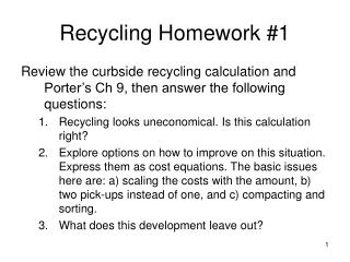 Recycling Homework #1