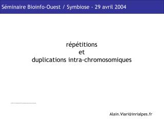 Séminaire Bioinfo-Ouest / Symbiose - 29 avril 2004