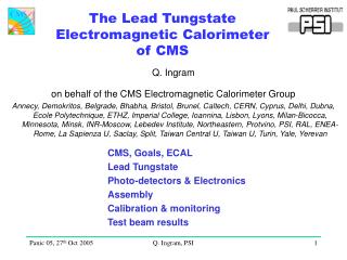 The Lead Tungstate Electromagnetic Calorimeter of CMS