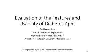Evaluation of the Features and Usability of Diabetes Apps